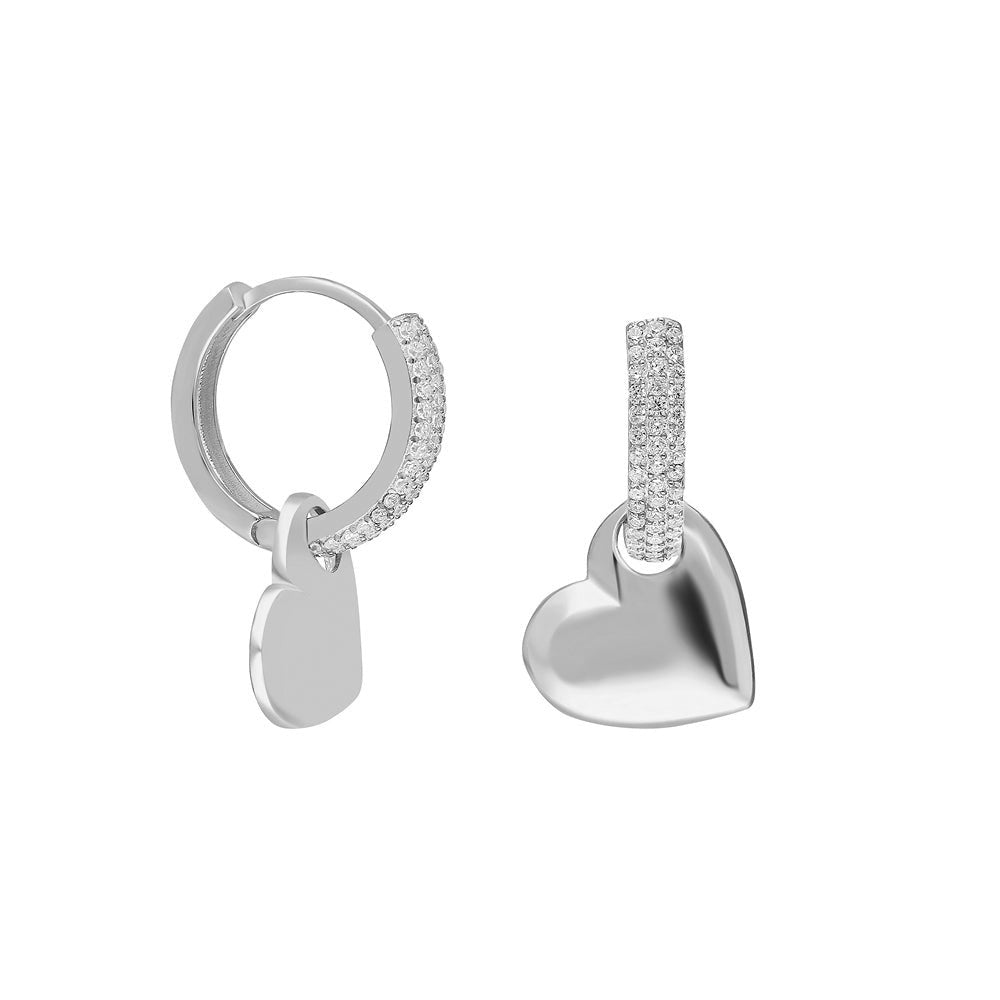 Kardelen Big Herz Zirkonia Ohrring - 925 SILBER Black Friday Preise