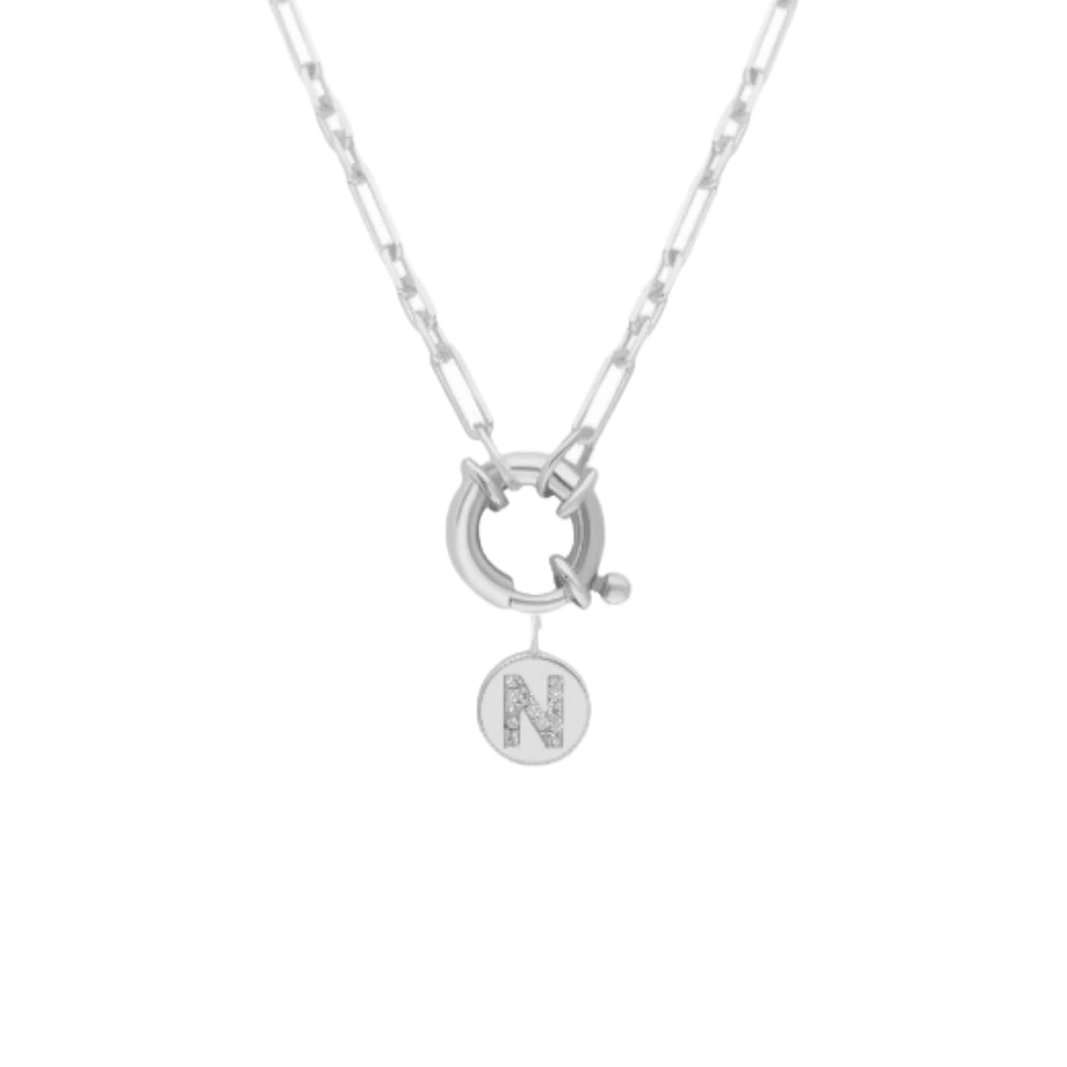 Kardelen Chain Plättchen Zirkonia Buchstaben Halskette - 925 SILBER 2025