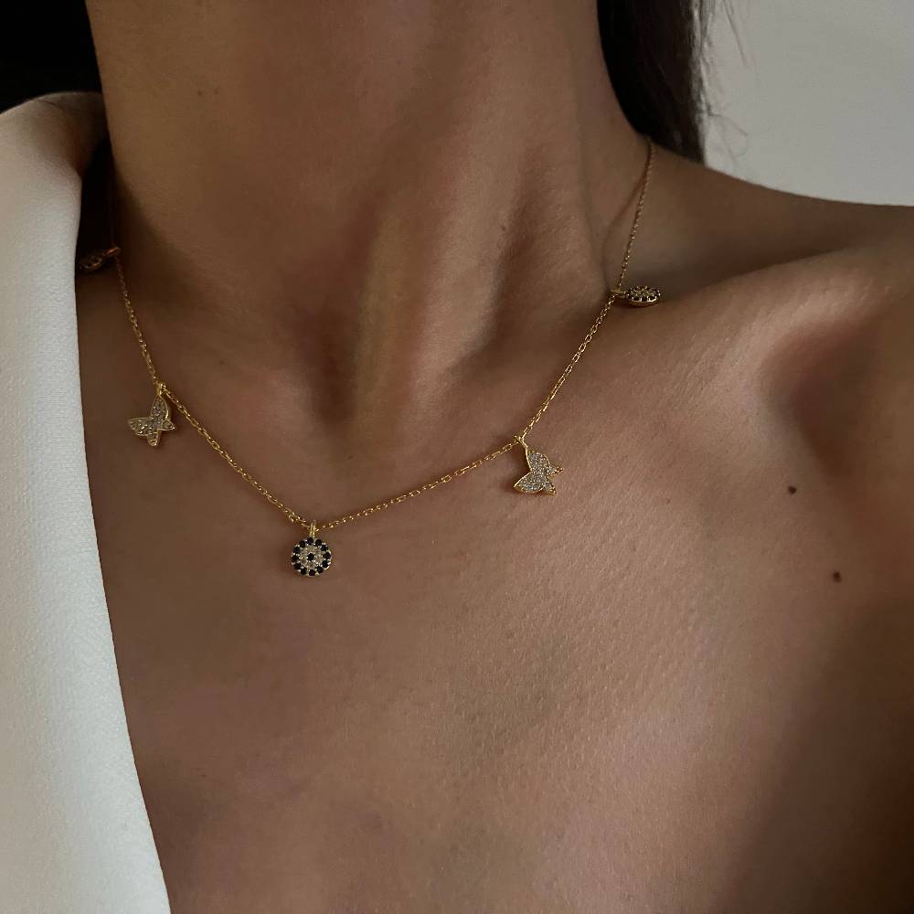 Kardelen Nazar X Butterfly Kette - 925 SILBER Angebote