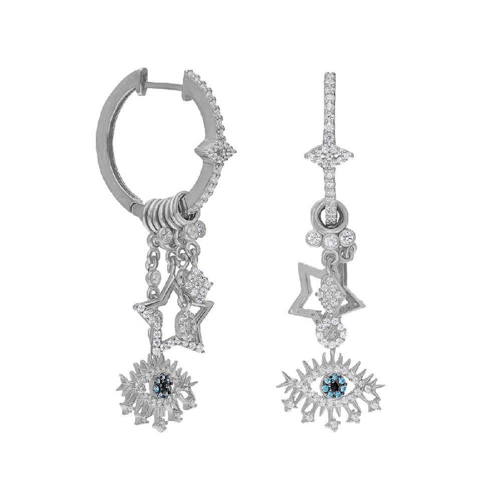 Kardelen Eye Effect Star Single Ohrring - 925 SILBER Hotsell