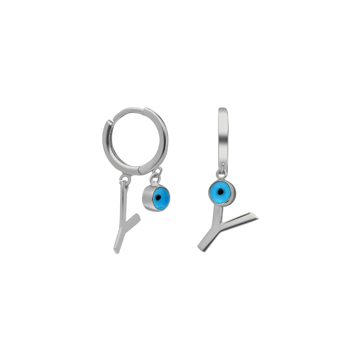 Kardelen OHRRING MIT NAZAR UND BUCHSTABE - 925 SILBER Sonderangebot