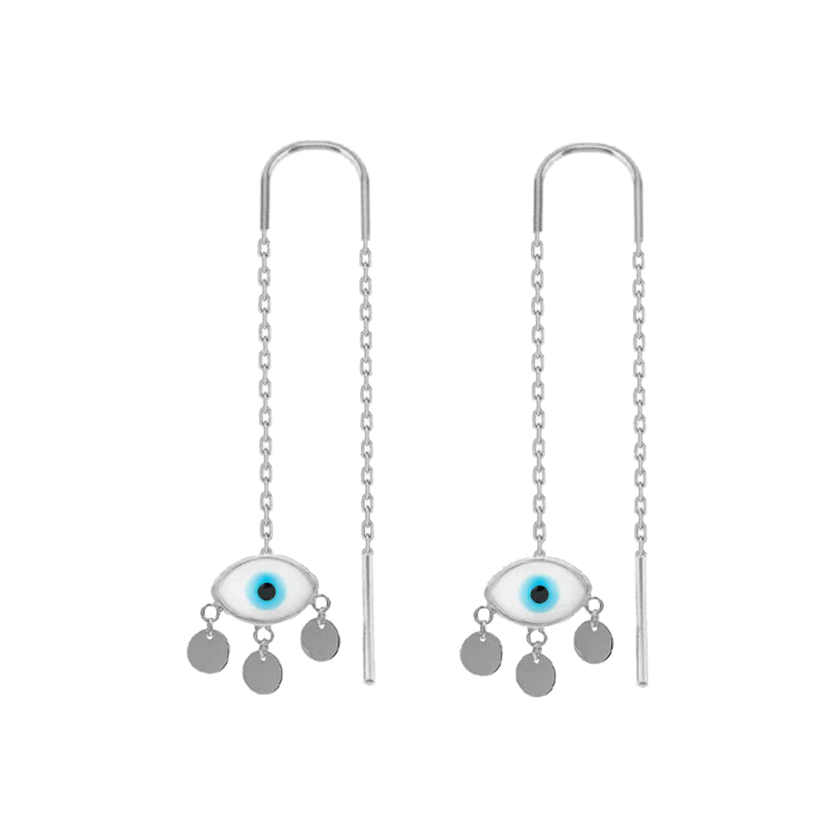 Kardelen Firuze White Eye Ohrring - 925 SILBER Versandkostenfrei