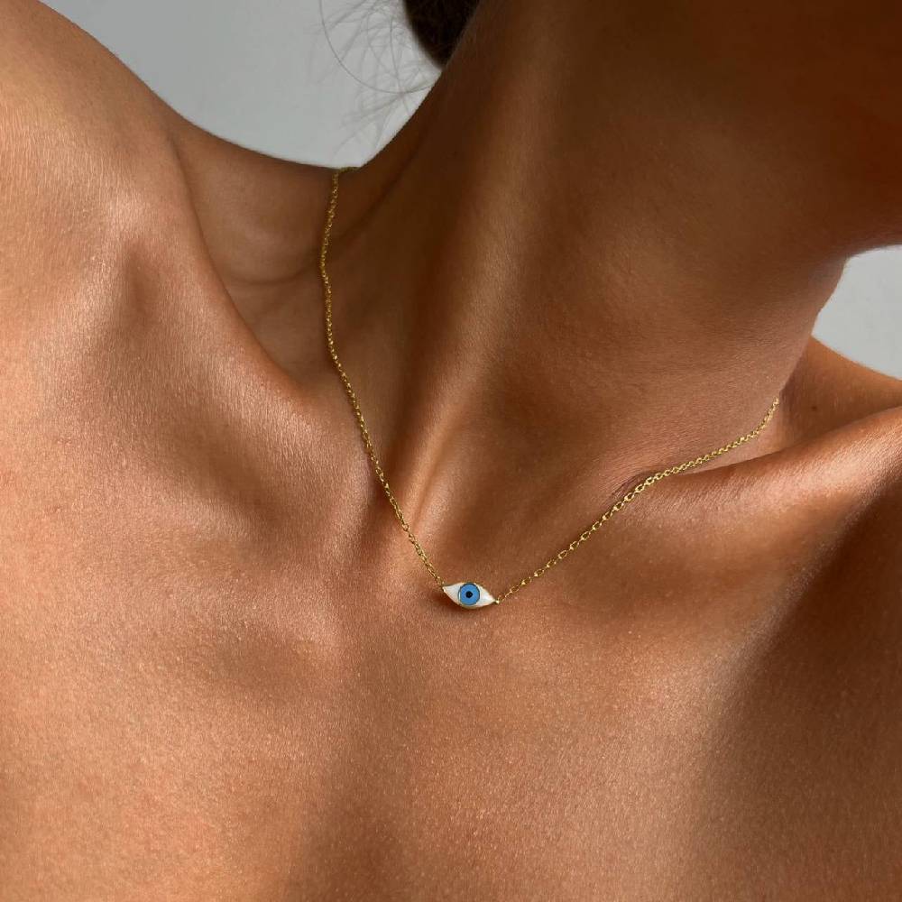 Kardelen COLORFULL MINI EYE NECKLACE - 925 SILBER Großer Ausverkauf