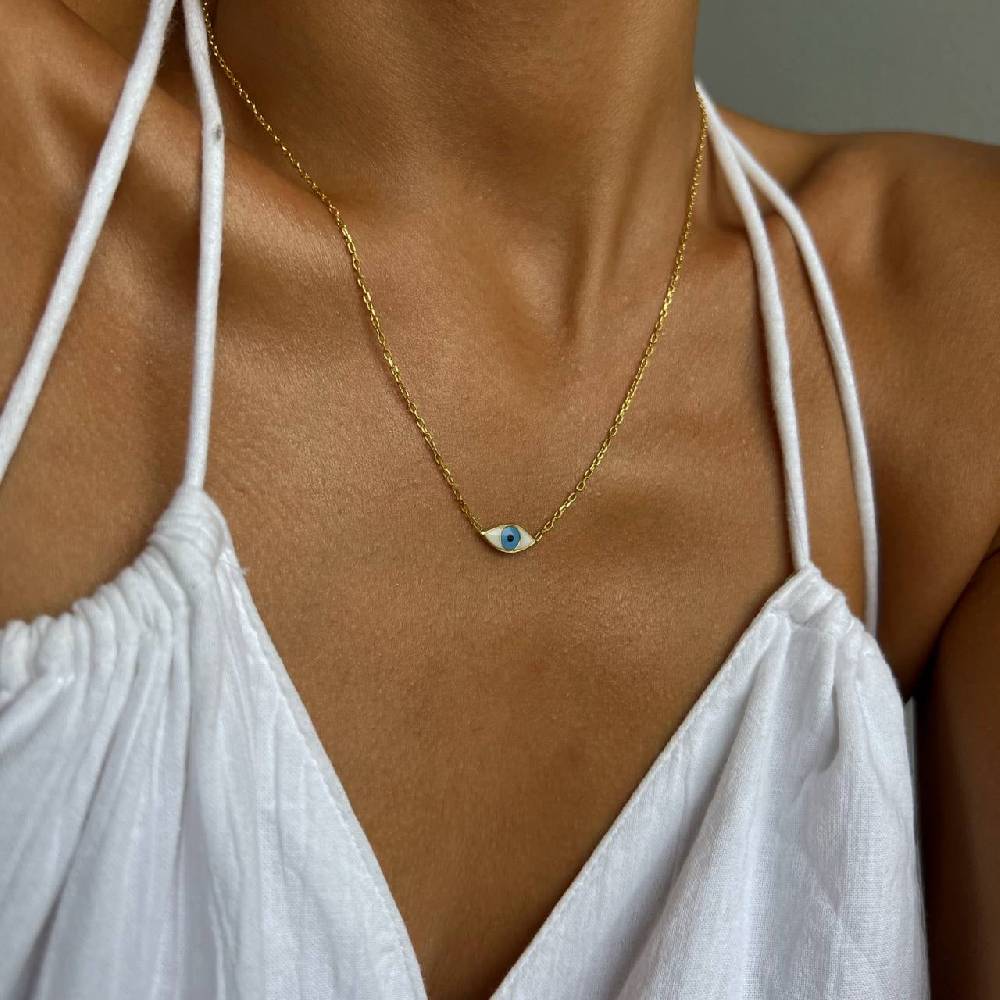 Kardelen COLORFULL MINI EYE NECKLACE - 925 SILBER Großer Ausverkauf