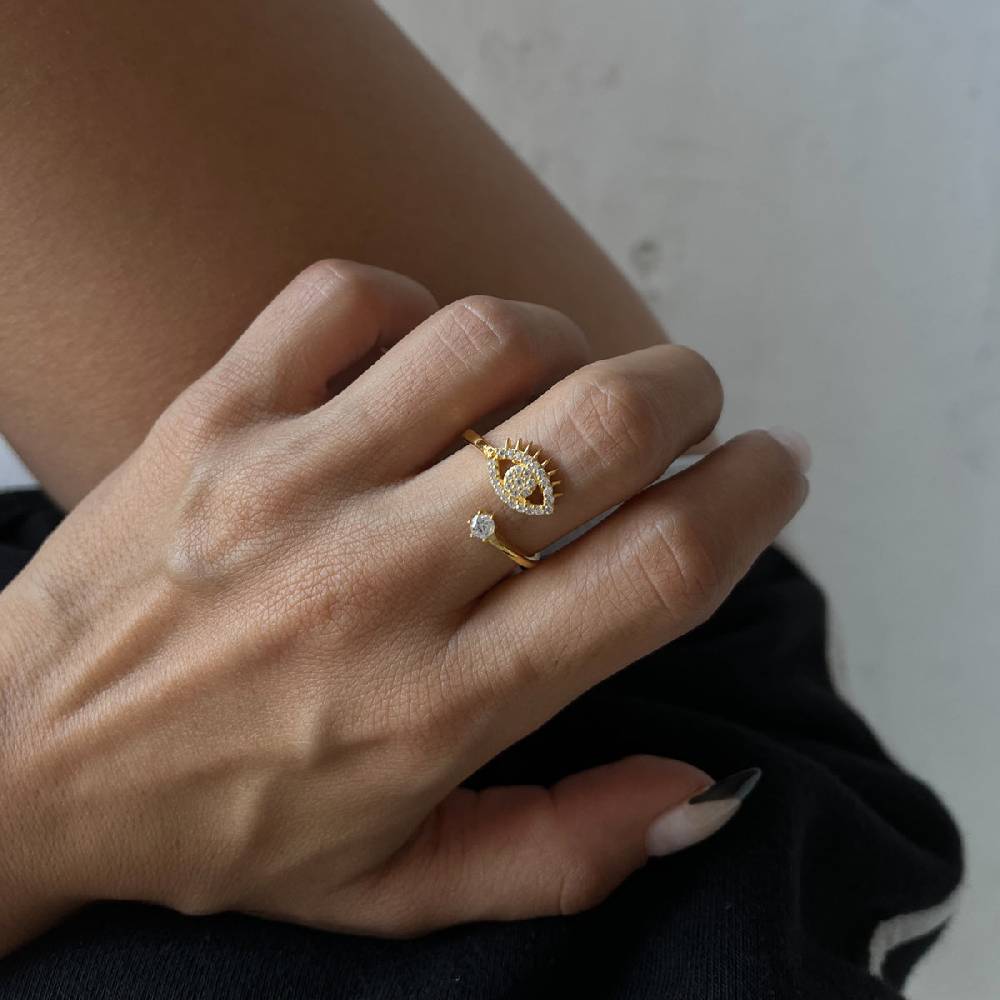 Kardelen Zirconia Eye Ring - 925 SILBER Bestseller