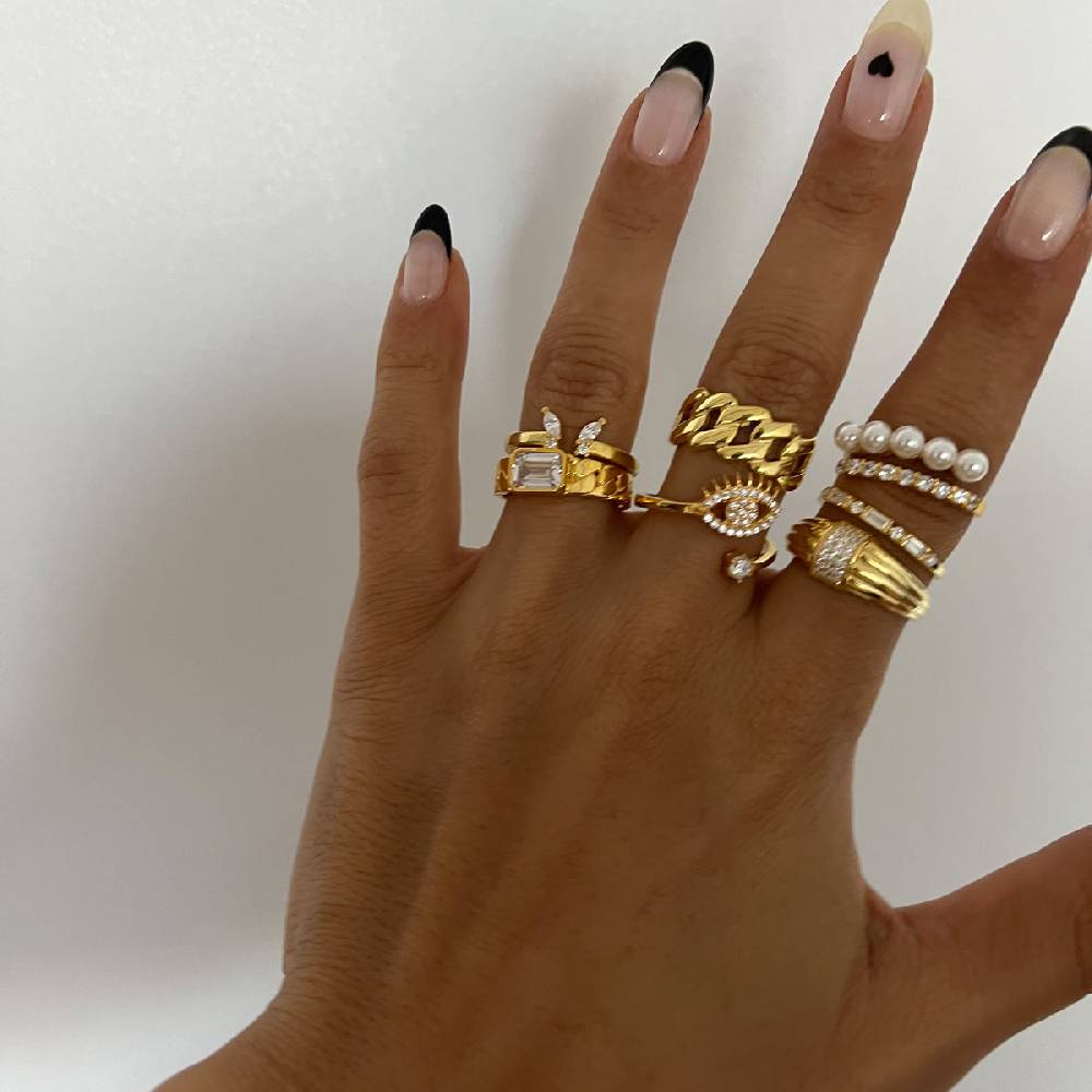 Kardelen Zirconia Eye Ring - 925 SILBER Bestseller