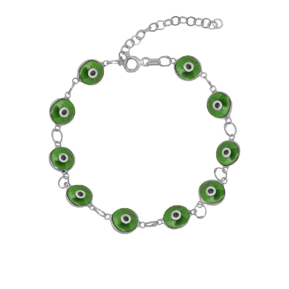 Kardelen Grande Green Nazar Armkette - 925 SILBER Tiefpreis