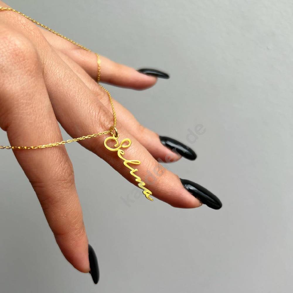 Kardelen 14K GOLD SIGNATUR NAMENSKETTE Wochenangebot