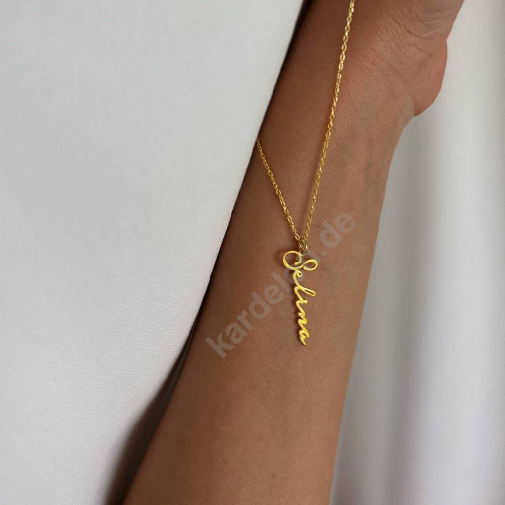 Kardelen 14K GOLD SIGNATUR NAMENSKETTE Wochenangebot