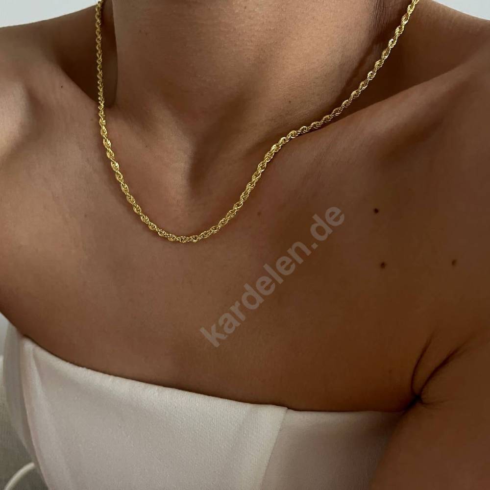 Kardelen 14k Gold Wirbel Halskette Nur für heute