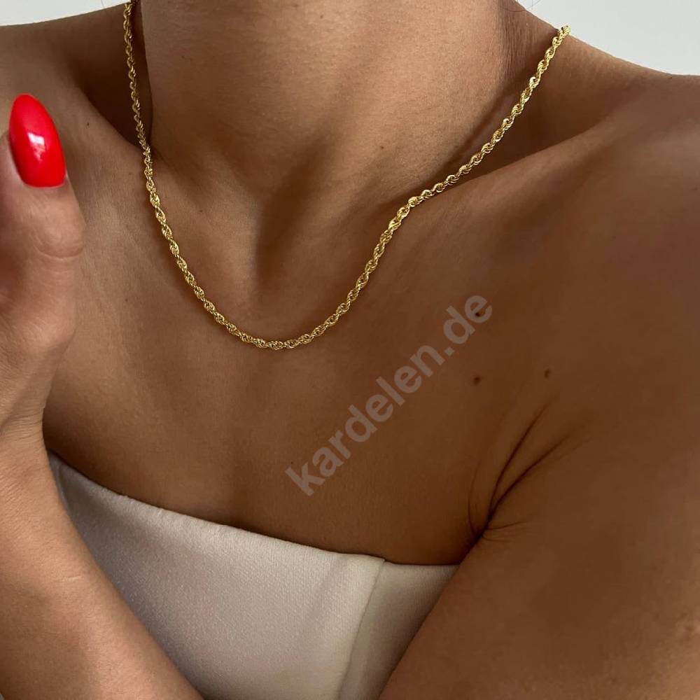 Kardelen 14k Gold Wirbel Halskette Nur für heute