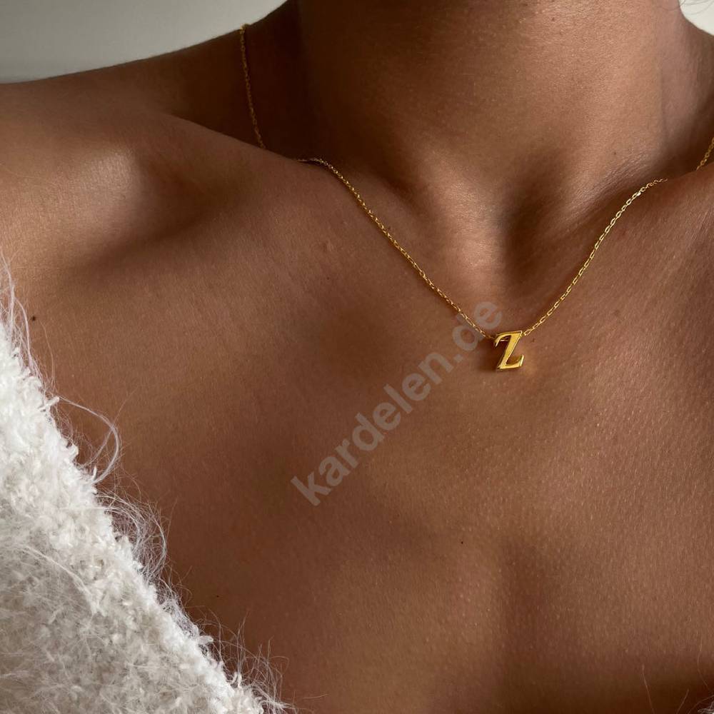Kardelen 14K GOLD MINI BUCHSTABEN HALSKETTE Discount Store für neue Produkte