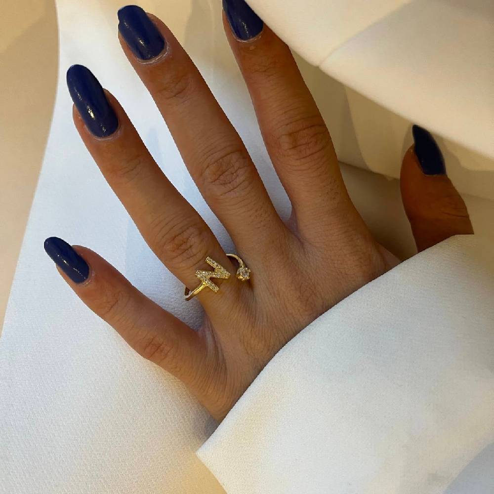 Kardelen Letter Diamond Ring - 925 SILBER Begrenzt auf 3 Tage