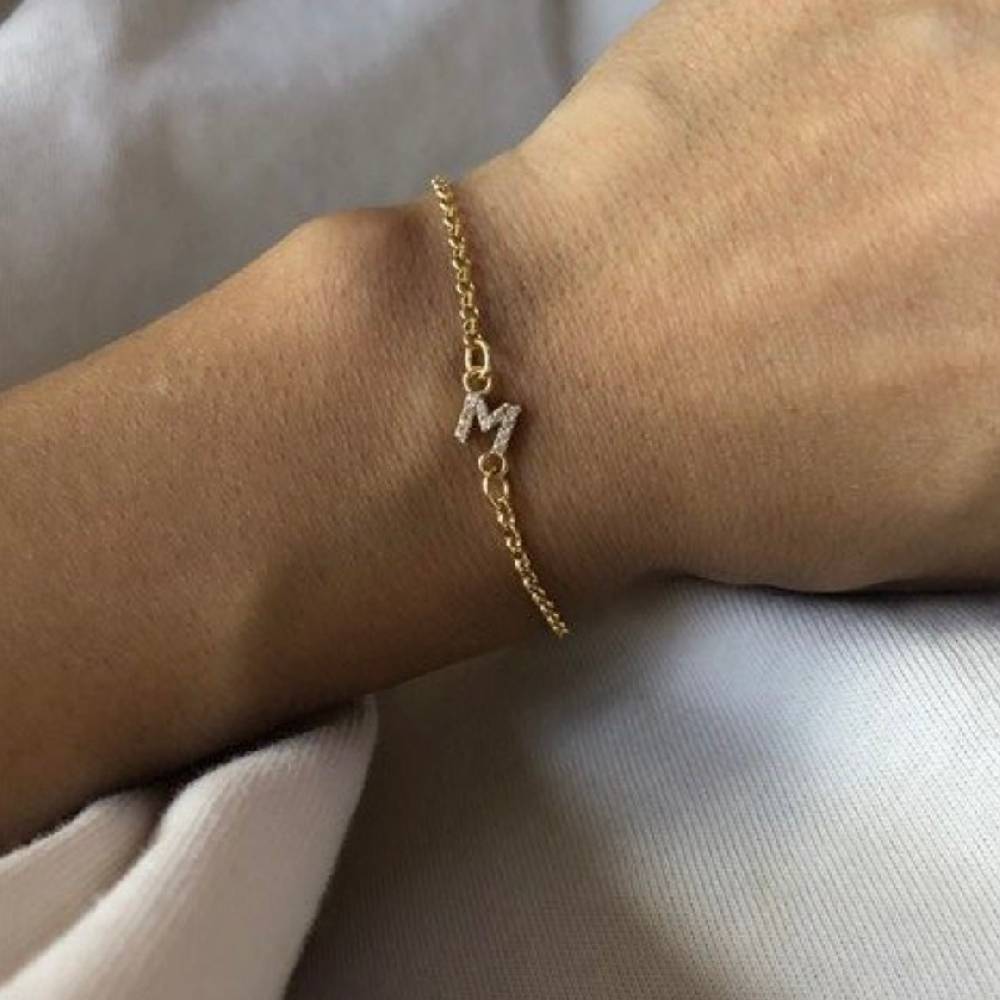 Kardelen Zirkonia Letter Armkette - 925 SILBER Black Friday Preise