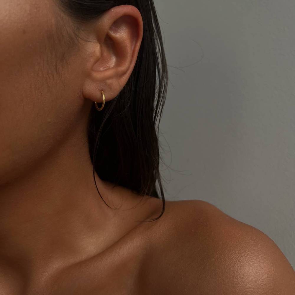 Kardelen 10mm Plain Hoop Earrings 50% Rabatt für begrenzte Zeit