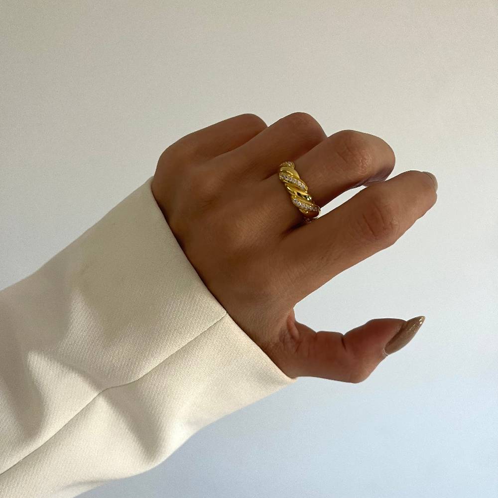 Kardelen Wave Zirconia Ring - 925 SILBER Angebote