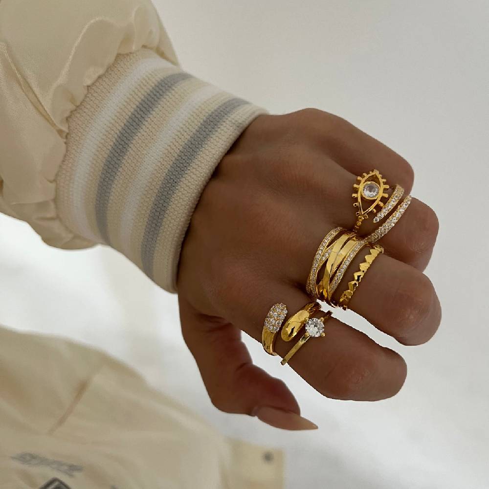 Kardelen Circle Zirkonia Ring - 925 SILBER im Angebot