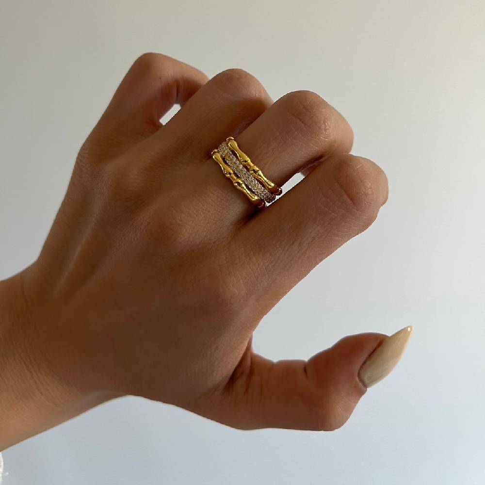 Kardelen Knochig Zirkonia Ring - 925 SILBER Fabrikverkauf