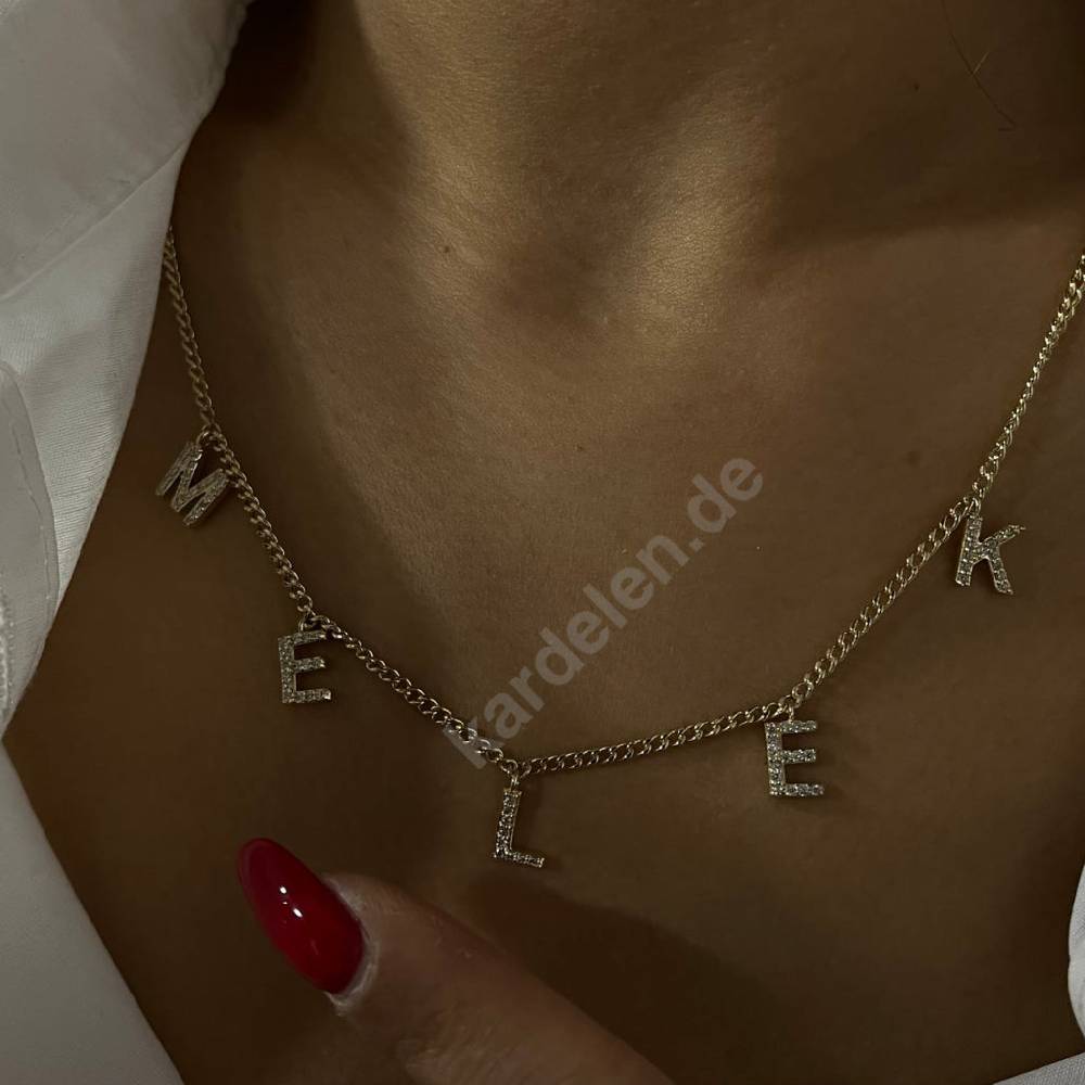 Kardelen 14K GOLD NAMENSKETTE Saisonschlussverkauf