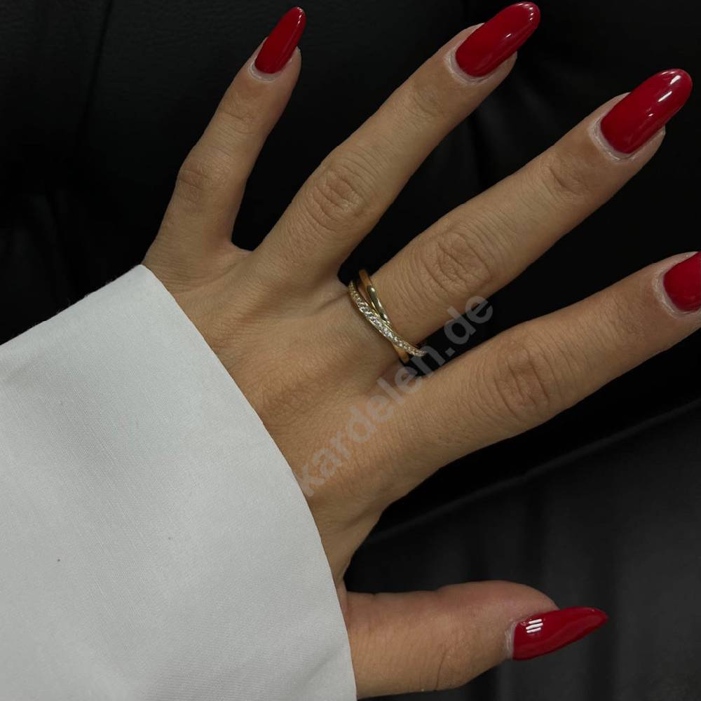 Kardelen 14K Gold Circle Zirkonia Ring Osterangebot