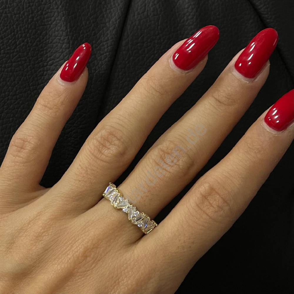 Kardelen 14K GOLD BAGUETTE SHIFT RING MODEL2 Vatertagsangebot