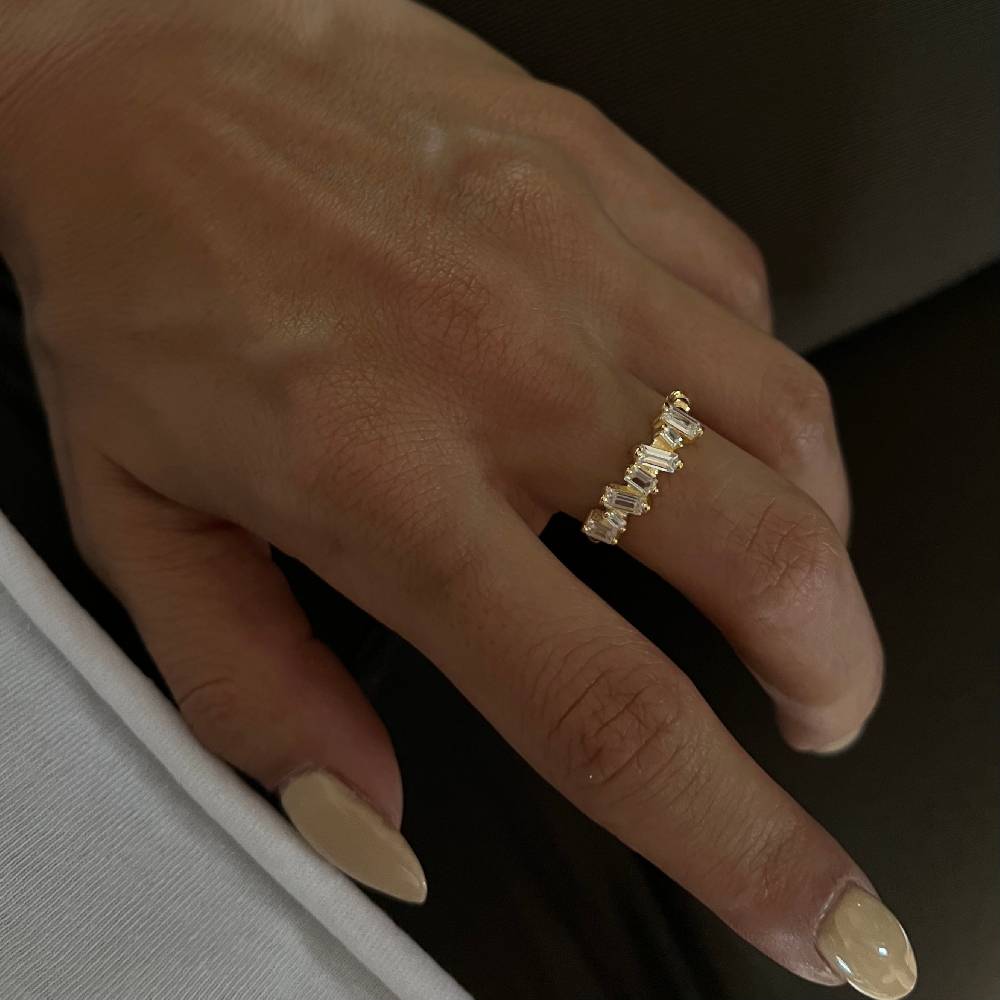 Kardelen BAGUETTE SHIFT RING - 925 SILBER Große Rabatte
