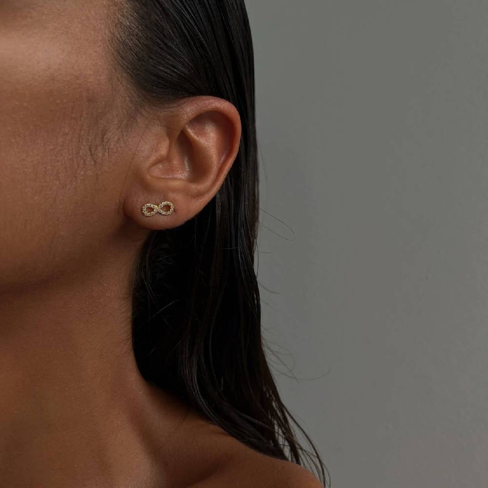 Kardelen Infinity Ohrstecker - 925 SILBER Kauf eins, bekomm eins gratis