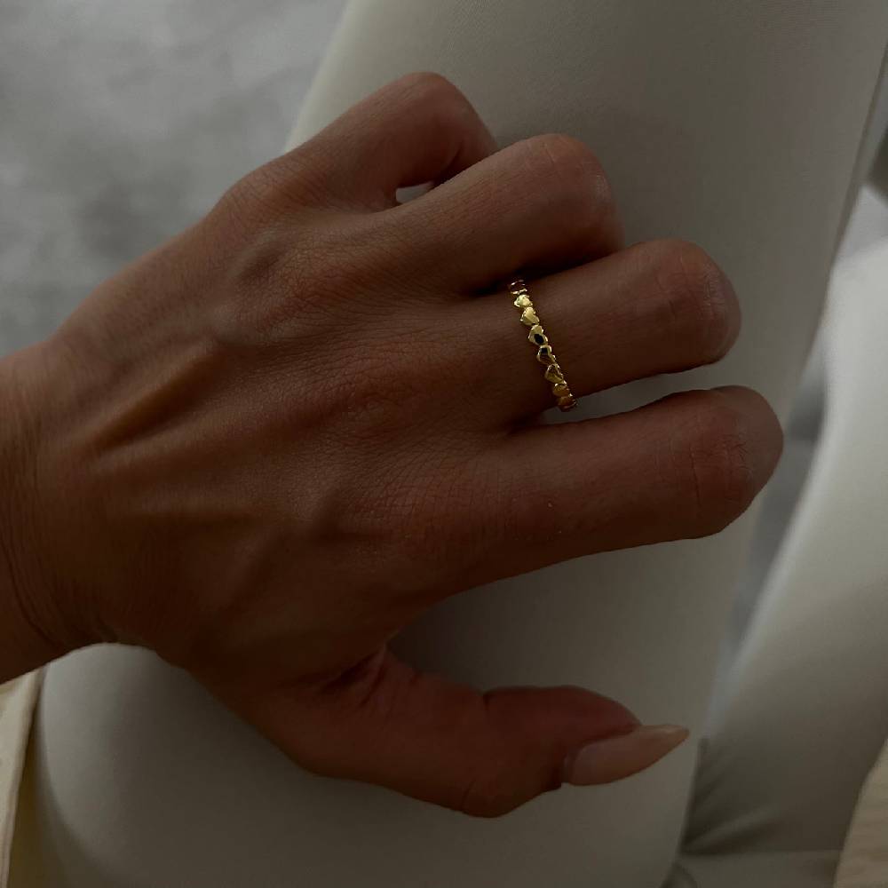 Kardelen Herz Line Ring - 925 SILBER Tägliche Deals
