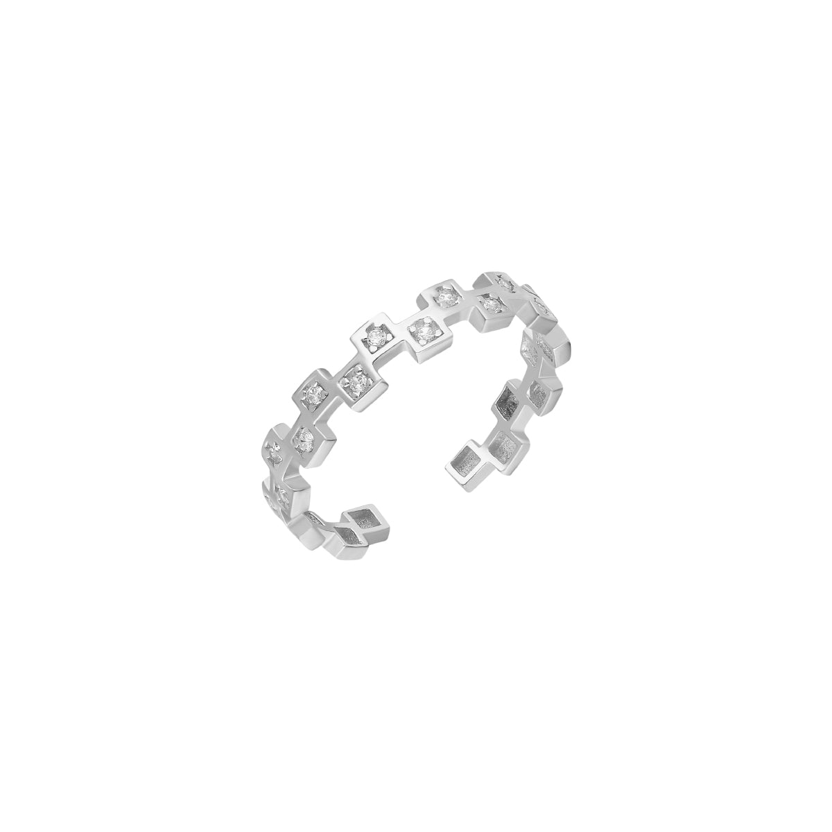 Kardelen Mini Squares Ring - 925 SILBER Zeitbegrenzte Promotion