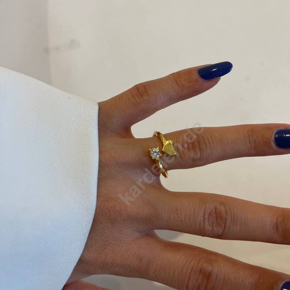 Kardelen Heart Diamond Ring - 925 SILBER Discount Store für neue Produkte