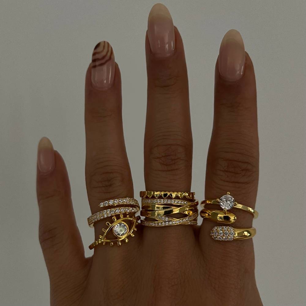 Kardelen Big Shaylee Zirkonia Ring - 925 SILBER 50% Rabatt mit kostenlosem Versand