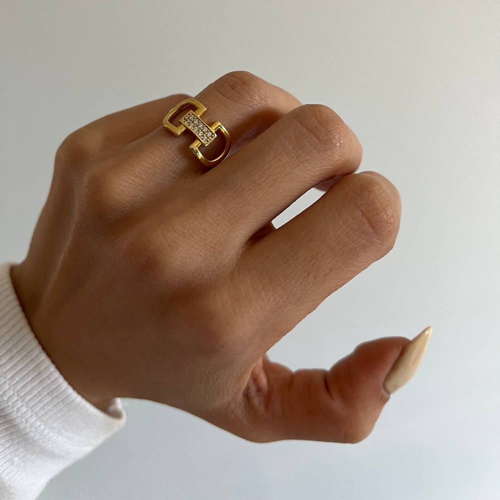 Kardelen Sperren Chain Ring - 925 SILBER Speichern exportieren