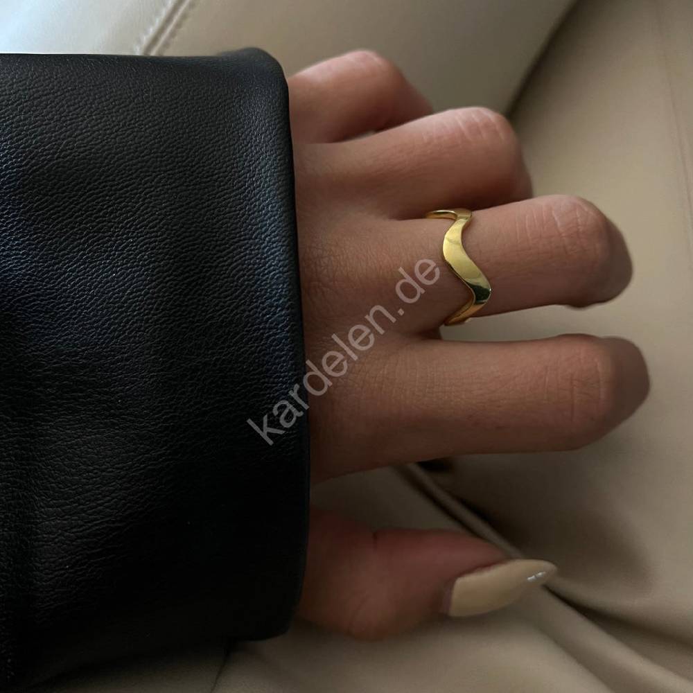 Kardelen Wave Ring - 925 SILBER Im Verkauf