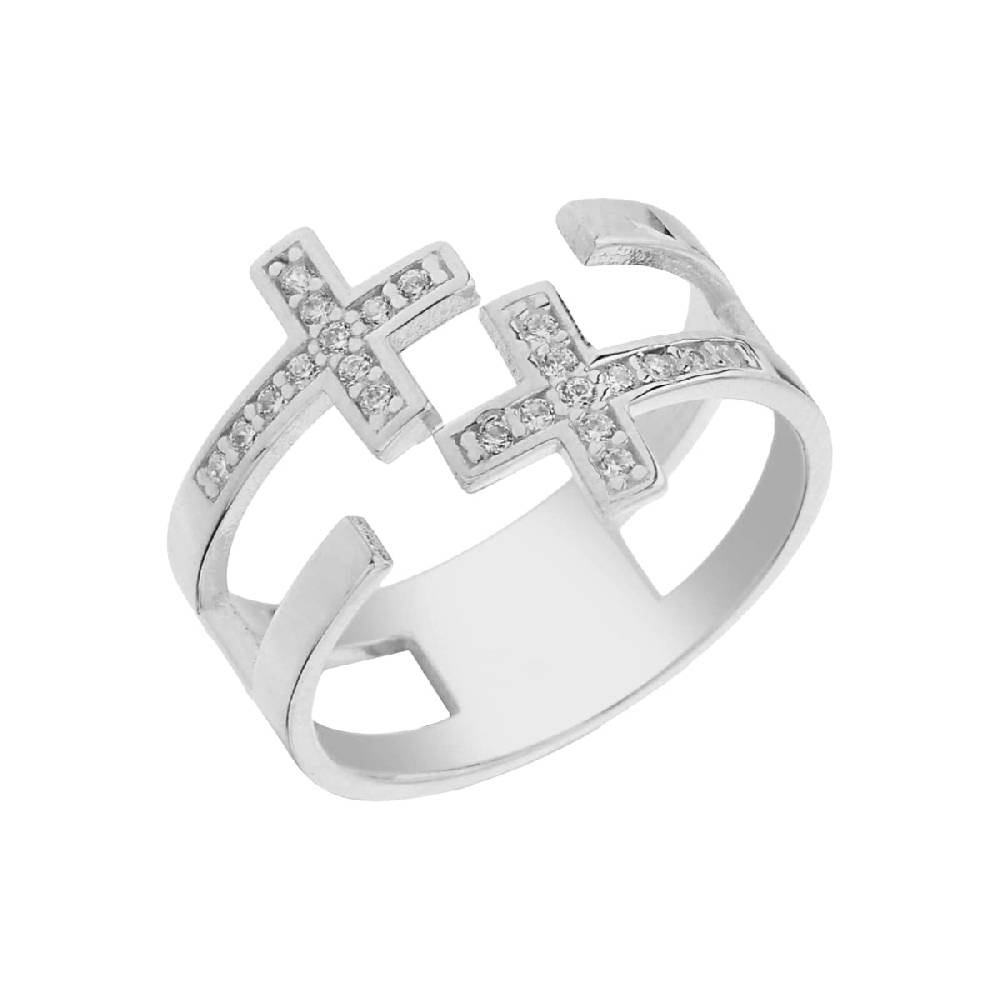 Kardelen Kreuz Ring - 925 SILBER Großer Ausverkauf