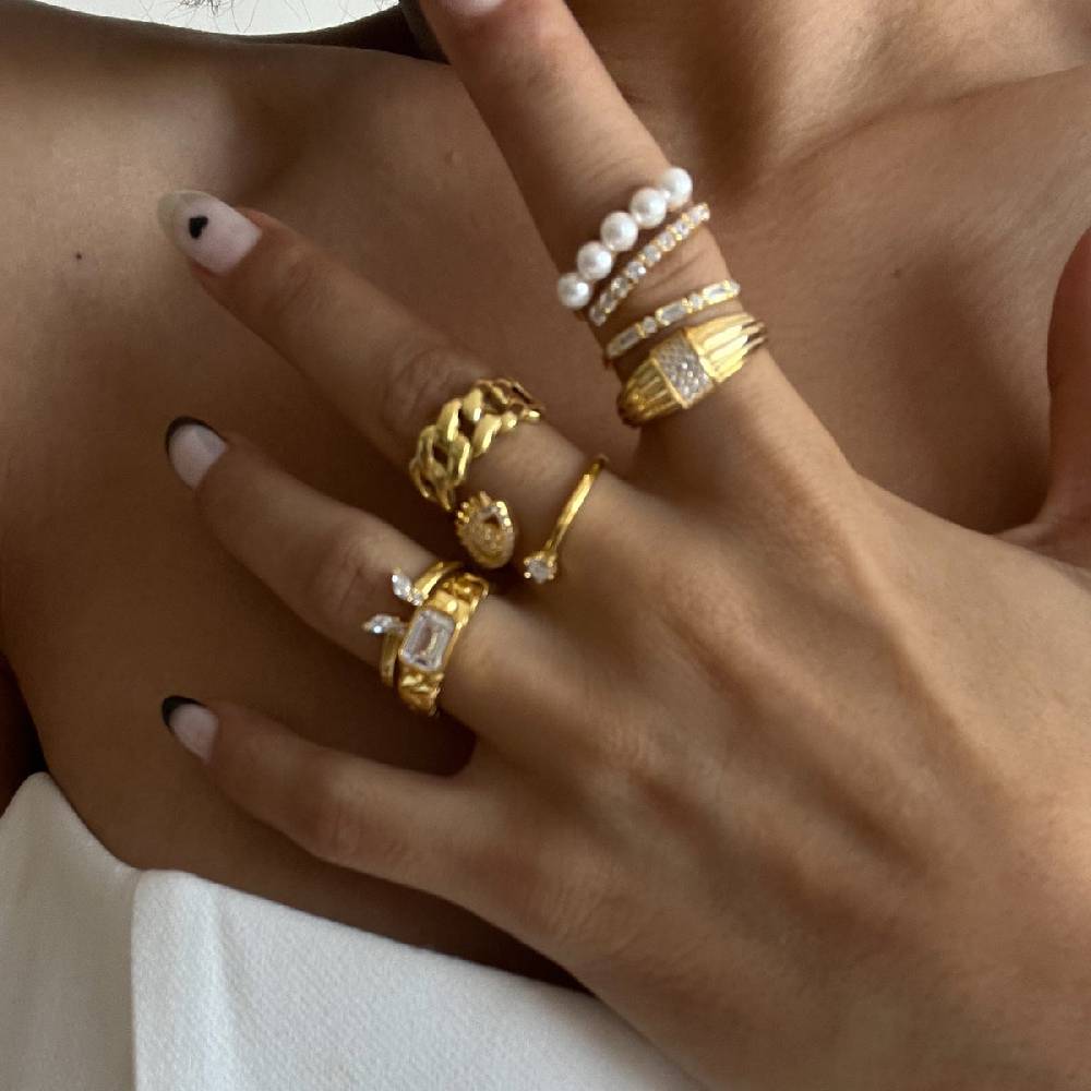 Kardelen Zirkonia Rund Ring - 925 SILBER Online Shopping