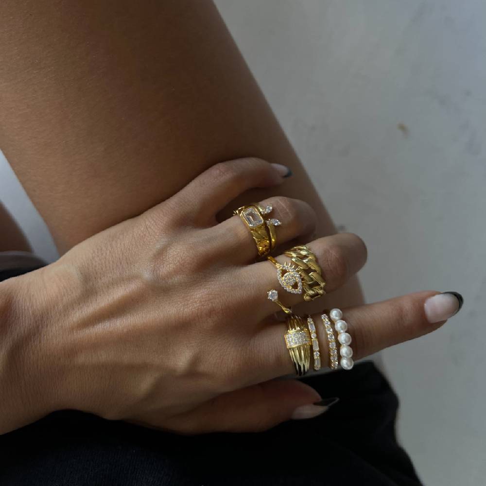 Kardelen Zirkonia Rund Ring - 925 SILBER Online Shopping