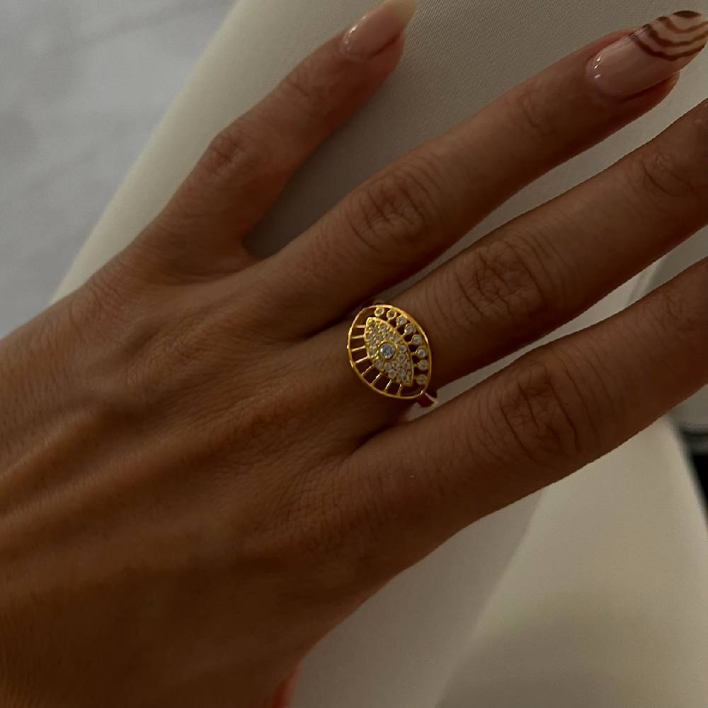 Kardelen Big Zirkonia Augen Ring - 925 SILBER Osterangebot