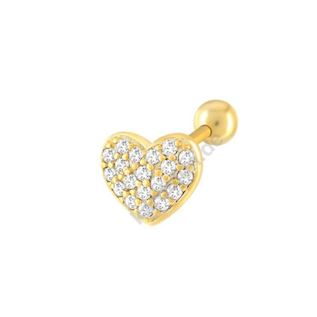 Kardelen VOLLER HERZ ZIRKONIA PIERCING - 925 SILBER Letzter Tag