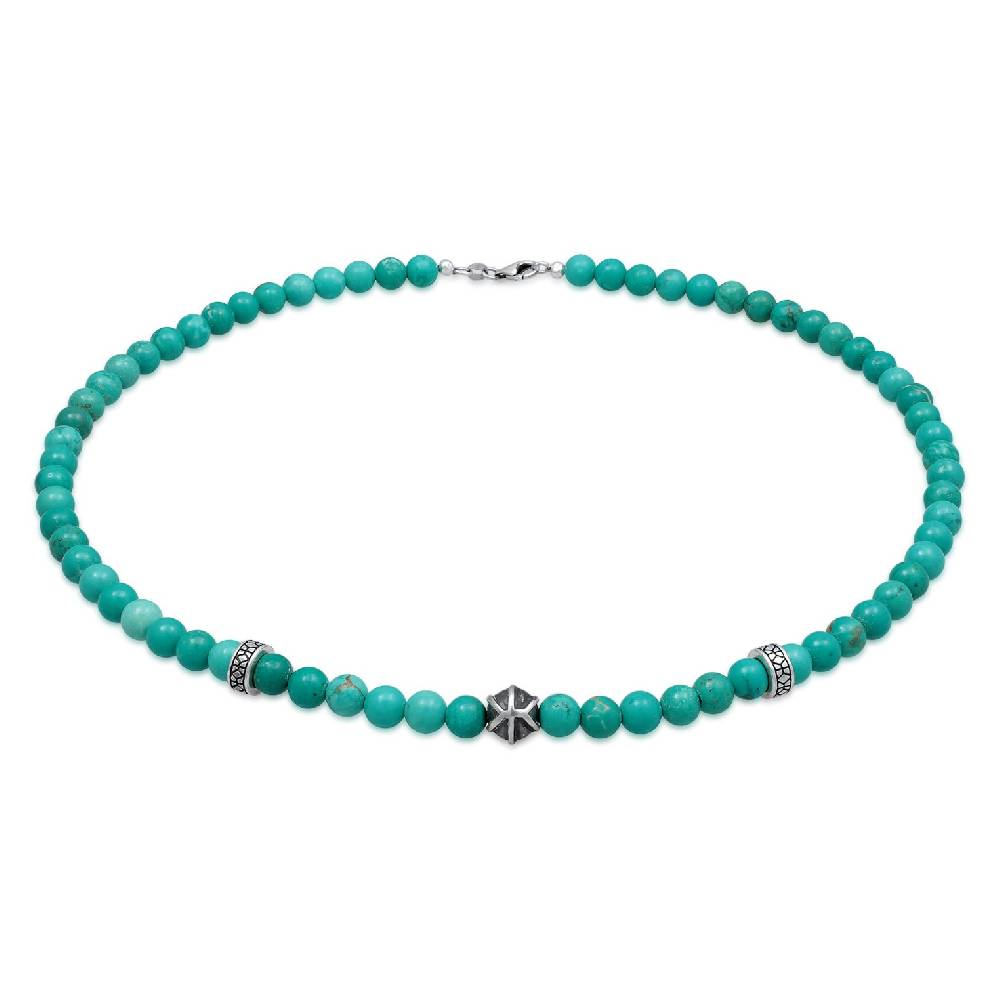 Kuzzoi Halskette Beads Vintage | Howlith (Türkis) Super Sparpreis