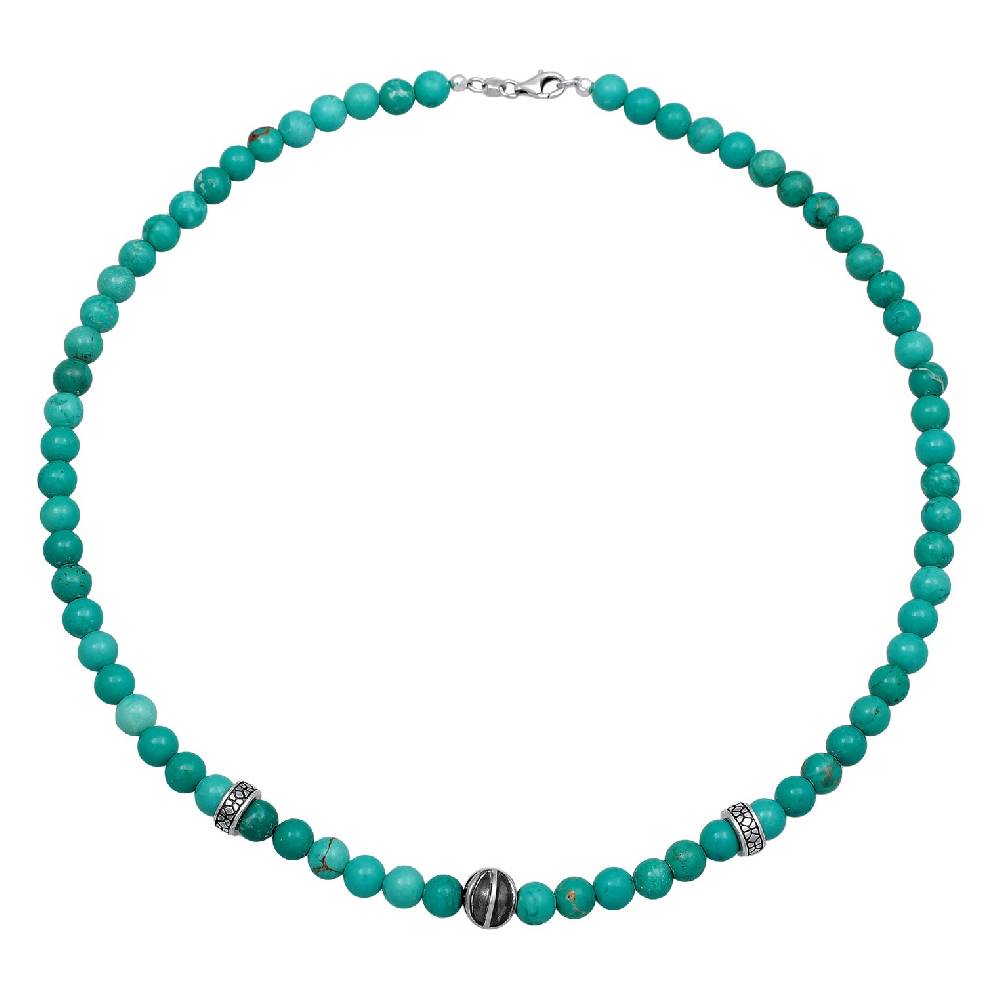 Kuzzoi Halskette Beads Vintage | Howlith (Türkis) Super Sparpreis