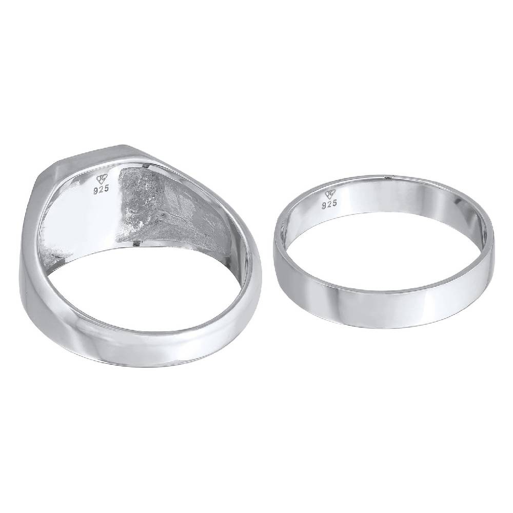 Kuzzoi Siegelring 2er Set | Emaille Neueste Stile
