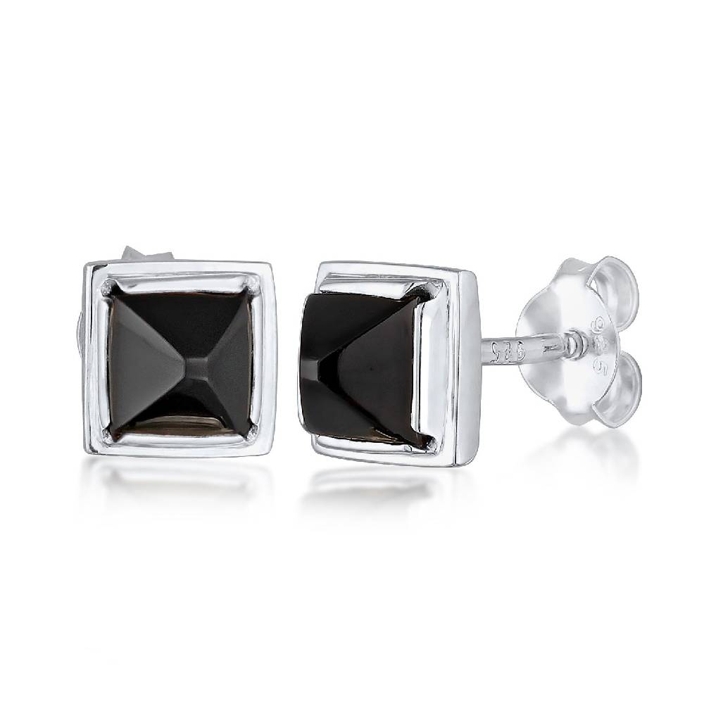 Kuzzoi Ohrstecker Pyramide | Onyx (Schwarz) Riesige Rabatte