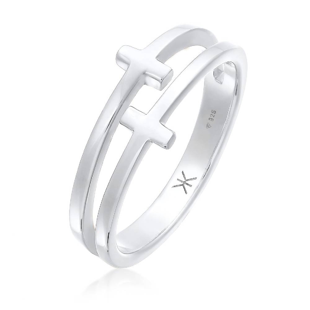 Kuzzoi Ring Kreuz Double Optik Im Verkauf