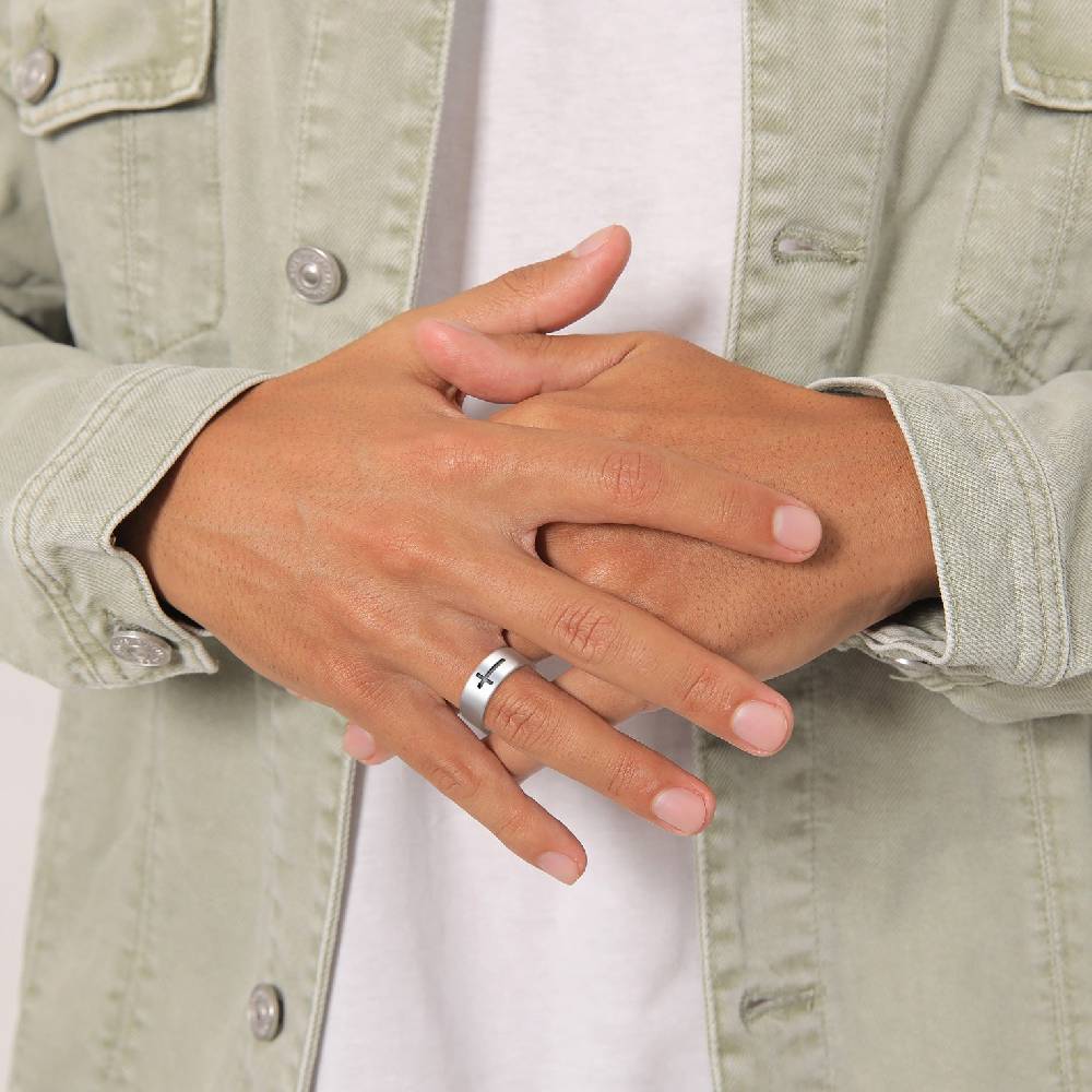 Kuzzoi Ring Breit Kreuz Rabatte dieses Monats