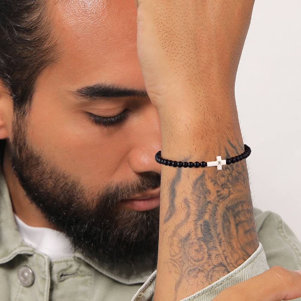 Kuzzoi Armband Kreuz | Onyx (Schwarz) Blitzverkäufe