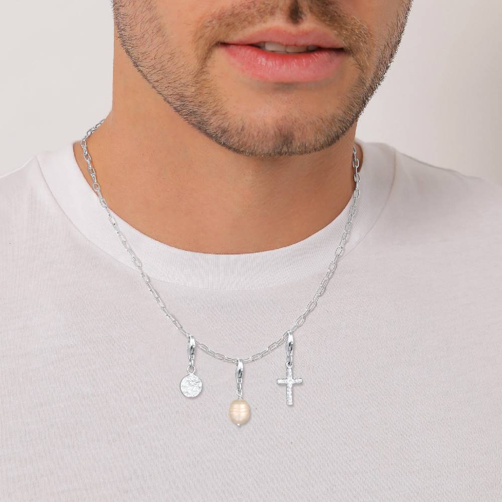 Kuzzoi Charm-Set Kreuz Plättchen Perle | Süßwasserzuchtperle Flash Sale