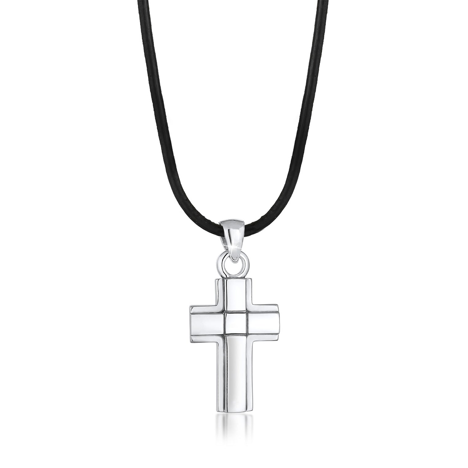 Kuzzoi Glieder-Halskette Kreuz | Leder Online Shopping