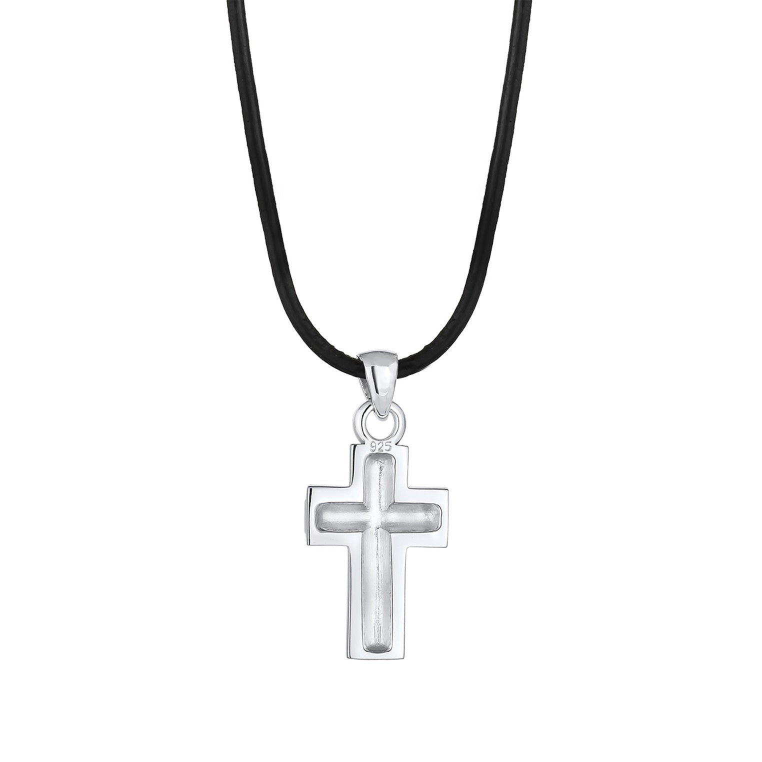 Kuzzoi Glieder-Halskette Kreuz | Leder Online Shopping