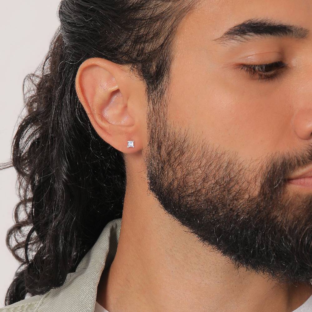 Kuzzoi Ohrstecker Quadrat | Zirkonia Kristalle (Weiß) Valentinstagsangebot
