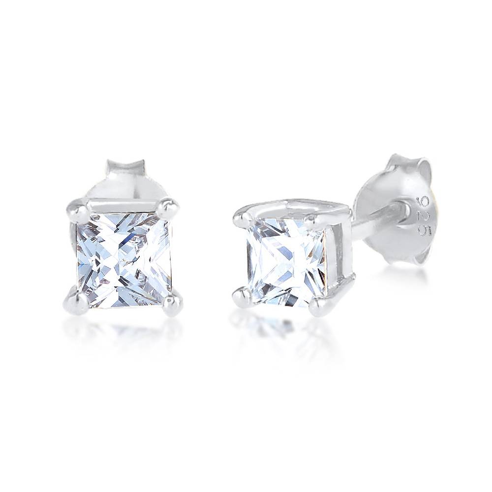 Kuzzoi Ohrstecker Quadrat | Zirkonia Kristalle (Weiß) Valentinstagsangebot